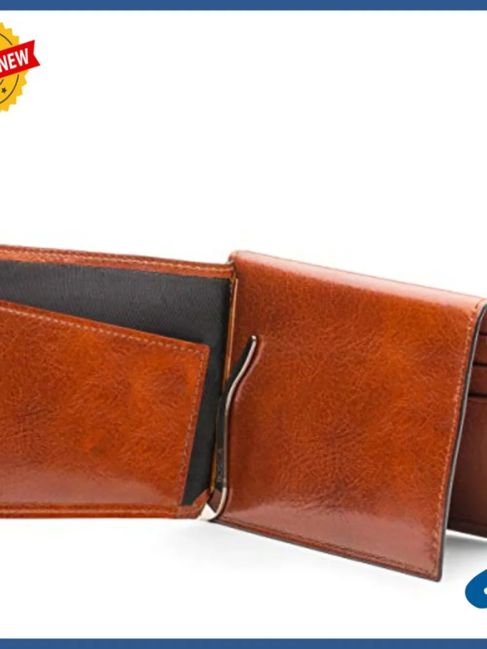 Leather Money Clip Wallet with 6 Card Slots, Slim Front Pocket Design